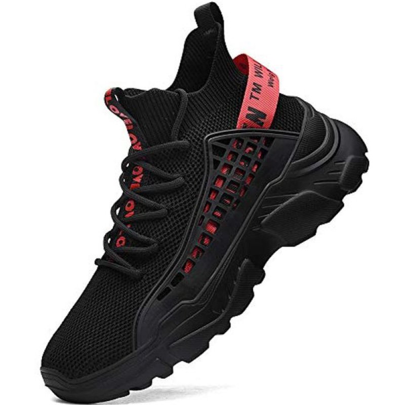 FZUU Mens Athletic Running Walking Shoes Non Slip Fashion Sneakers Black