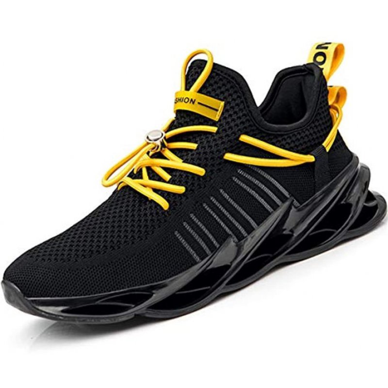 Damyuan Mens Running Walking Gym Athletic Tennis Blade Shoes Fashion Breathable Sneakers Black